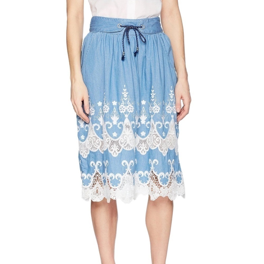 NWT Desigual Women's Skirt Fal Blues Explosion 34